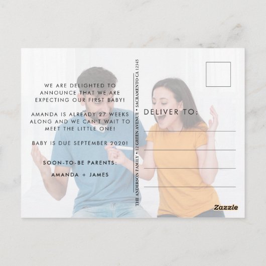 検疫おもしろい写真妊娠のお知らせ ポストカード (裏面)