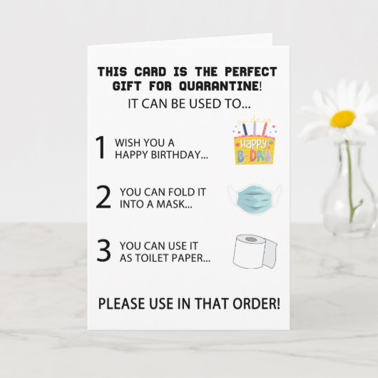 検疫おもしろい誕生日 カード (小さな植物)