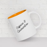 検疫おもしろいModernTypographyトレンディー ツートーンマグカップ<br><div class="desc">トレンディーおもしろい、コーヒーマグのことわざ「カフェインと検疫」スタイリッシュモダンタイポグラフィの2トーンのコーヒーマグの。妊娠した検疫に少しおもしろいを追加する必要がある人のための完璧な贈り物！より多くのインテリア色で利用可能。</div>