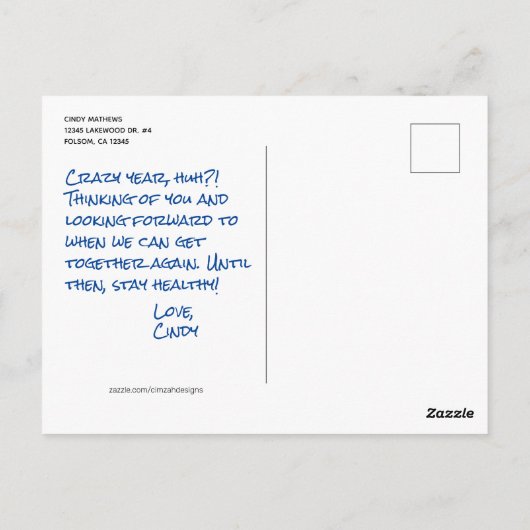 検疫が終わったときに眠っているサルが私を起こす ポストカード (裏面)