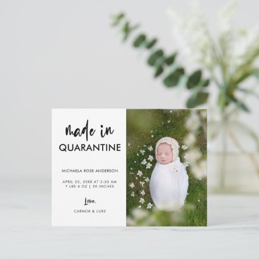 検疫で作成されたス生まれたばかりのクリエレガントシンプルプト 案内ポストカード (スタンド正面)