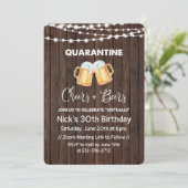 検疫の乾杯とビールの誕生日 招待状 (スタンド正面)
