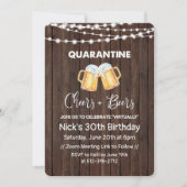 検疫の乾杯とビールの誕生日 招待状 (正面)
