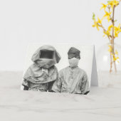 検疫の歓迎の挨拶コビデ社会不安 カード (黄色い花)