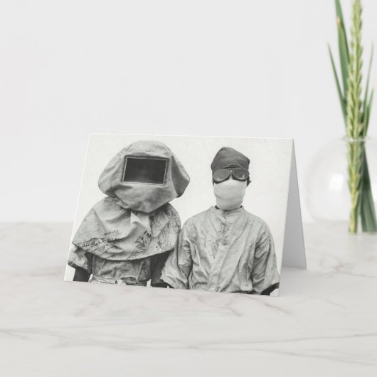 検疫の歓迎の挨拶コビデ社会不安 カード (正面)