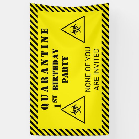 検疫の誕生日パーティー任意の年齢パーソナライズされた 横断幕 (縦)