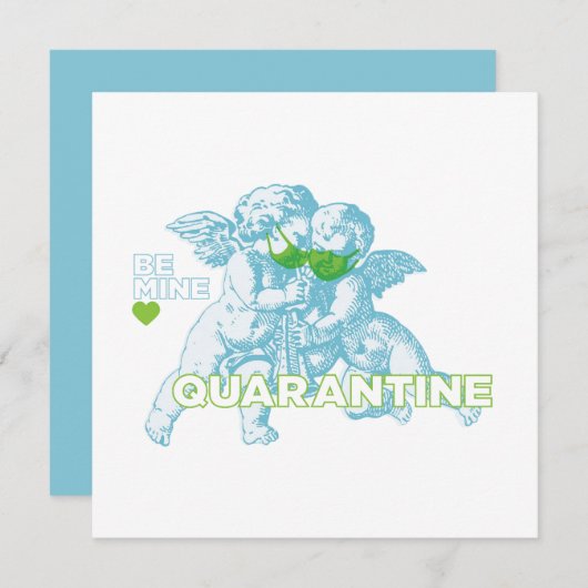 検疫キューピッドバレンタインスクエアカード。私のもの。 シーズンカード (正面/裏面)