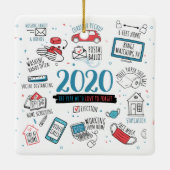 検疫クリスマスおもしろい2020年記念 セラミックオーナメント (裏面)