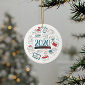 検疫クリスマスおもしろい2020年記念 セラミックオーナメント