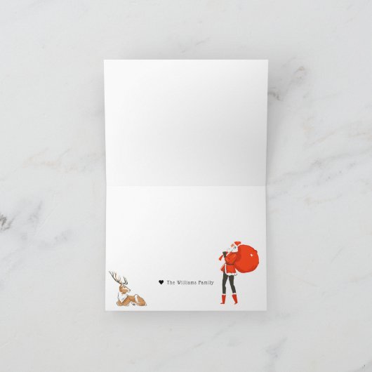 検疫クリスマスの詩の図解入りの、写真付きの休日 カード (内部)