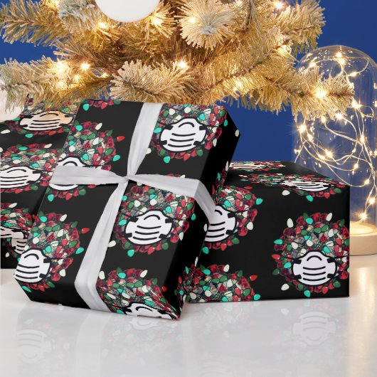 検疫クリスマス飾Covid病原マスク ラッピングペーパー (クリスマス)
