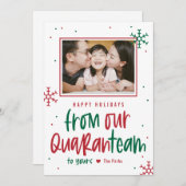 検疫チーム編集可能カラーホリデーフォトカード シーズンカード (正面/裏面)