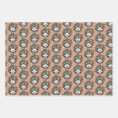 検疫トリオCOVIDパンデミッククリスマスセットギフト ラッピングペーパーシート (正面)