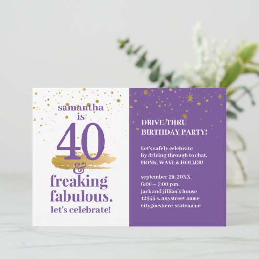 検疫ドライブスルー40と素晴らしい誕生日 招待状 (スタンド正面)