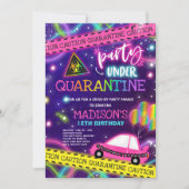 検疫ドライブバイバースデーパーティーパレード 招待状 (正面)