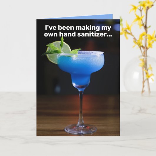 検疫ハンドサおもしろいニタイザマーガリタス カード (黄色い花)