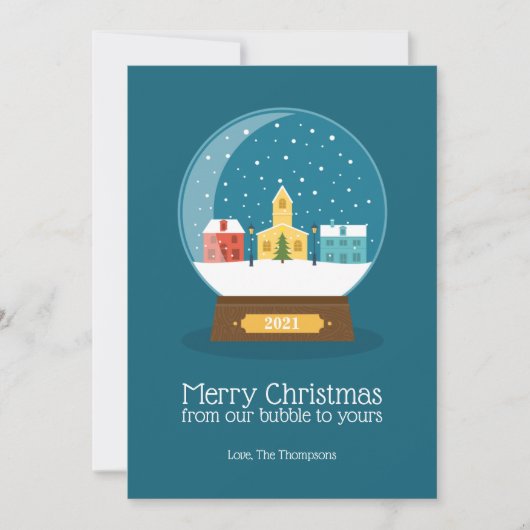 検疫バブルホリデーからのメリークリスマス シーズンカード (正面)