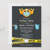 検疫バーチャルバースデーパーティーの写真 招待状 (正面)