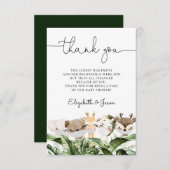 検疫マスクジャングルサファリ動物ベビーシャワー サンキューカード (正面/裏面)