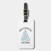 検疫メリークリスマスツリートイレ紙 ラゲッジタグ (正面縦)