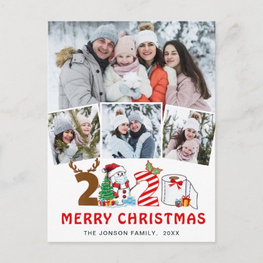 検疫メリークリスマス素朴4 PHOTO Greeting シーズンポストカード (正面)