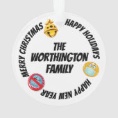 検疫ユーモア – 背面を参照… オーナメント (裏面)