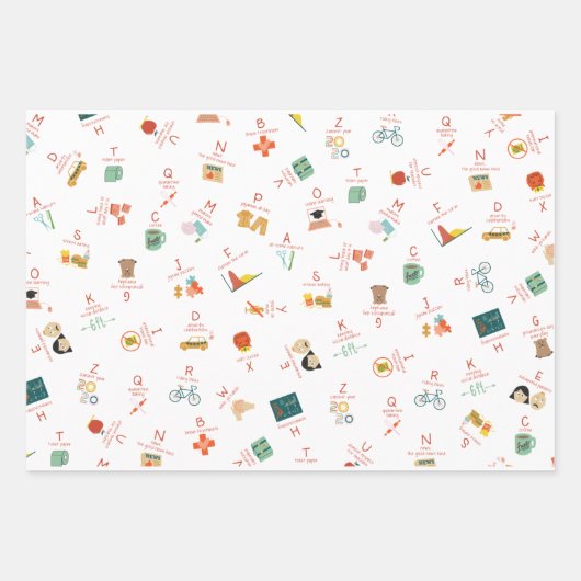 検疫ライフアルファベットラッピングシート ラッピングペーパーシート (正面)