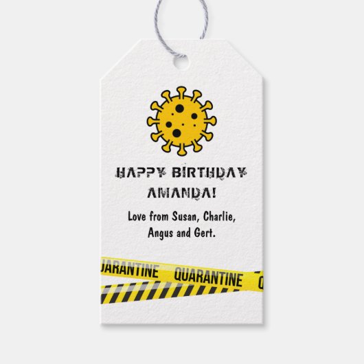 検疫ロックダウン 誕生日 ギフトタグ (正面)