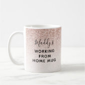 検疫作業場ホームカスタムピンクグリッター コーヒーマグカップ (左)