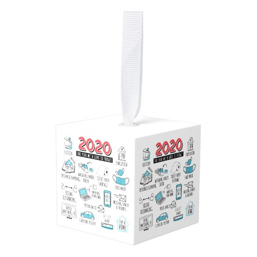 検疫活動2020年クリスマス記念 キューブオーナメント (正面アングル)