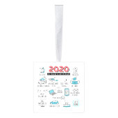 検疫活動2020年クリスマス記念 キューブオーナメント (右)