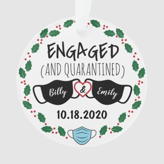 検疫済みコビ婚約したッド婚約クリスマス オーナメント (正面)