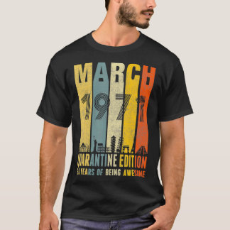 検疫版1971年3月50th誕生日ギフトV Tシャツ