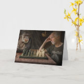 検疫誕生日チンパンジー挨拶カード カード (黄色い花)