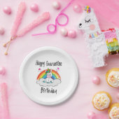 検疫誕生日ユニコーン虹 ペーパープレート (パーティー)