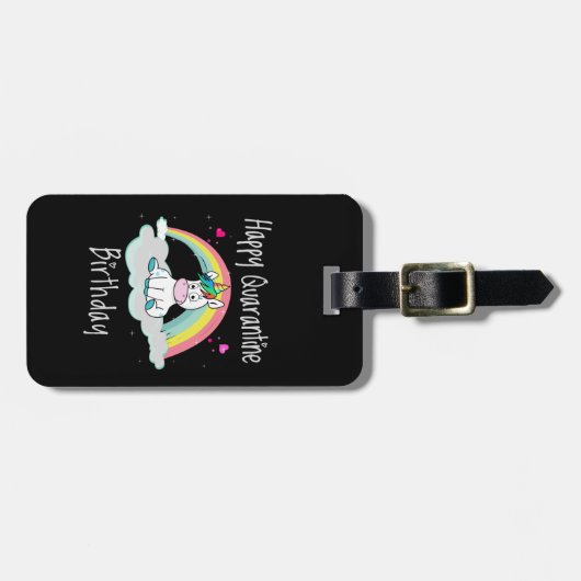 検疫誕生日ユニコーン虹 ラゲッジタグ (正面横)