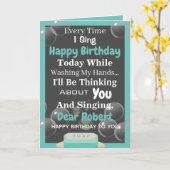 検疫誕生日 パーソナライズされた カード (黄色い花)