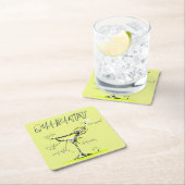 検疫隔離カクテルレシピ スクエアペーパーコースター (インサイチュ)