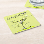 検疫隔離カクテルレシピ スクエアペーパーコースター (アングル)