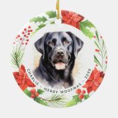 検疫顔マスクサンタドッグ2020パンデミック セラミックオーナメント (裏面)