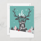 検疫2020ああ鹿どのような年のクリスマス シーズンポストカード (正面/裏面)