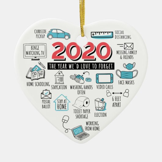 検疫2020クリスマスパンデミック記念 セラミックオーナメント (正面)