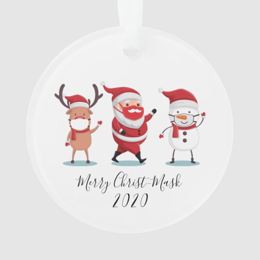 検疫2020 Christmaskスクリプメリートクリスマス オーナメント (裏面)