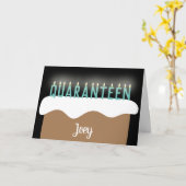 「検疫」検疫10代の若者お誕生日ケーキPun カード (黄色い花)