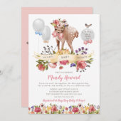 検疫Oh鹿少女バーチャルベビーシャワー 招待状 (正面/裏面)