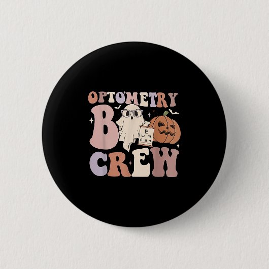 検眼クルー 検眼ブークルー ハロウィン 眼鏡屋さん 缶バッジ (正面)