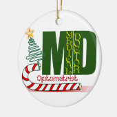検眼医のクリスマスのオーナメントMDの医者 セラミックオーナメント (左)