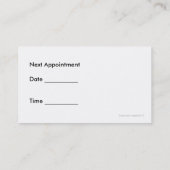 検眼医のテーマの名刺 予約カード (裏面)