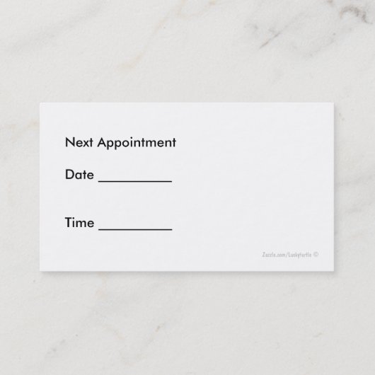 検眼医のテーマの名刺 予約カード (裏面)