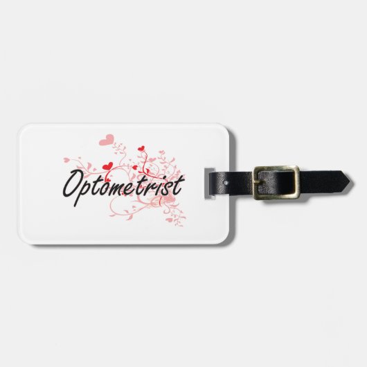 検眼医のハートとの芸術的な仕事デザイン ラゲッジタグ (正面横)